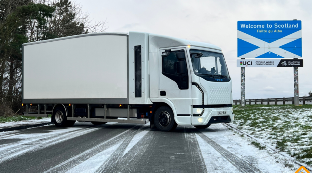 Tevva hydrogen-electric truck clocks up 350 miles in wintry range test